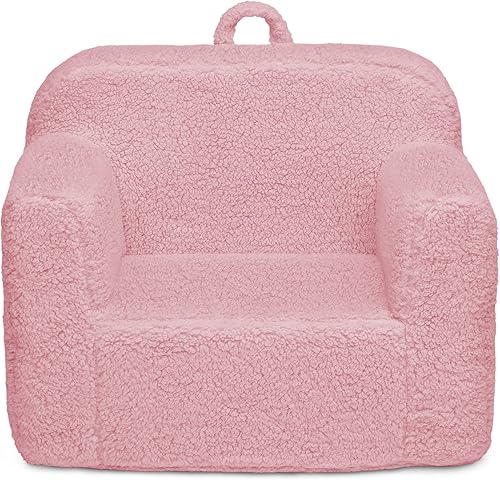 Delta Children Cozee Sherpa - Silla rosa Crema, gris, Rosa/Rebel Fun.
