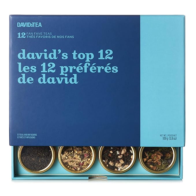 DAVIDsTEA David’s Top 12 Tea Sampler, Loose Leaf Tea Gift