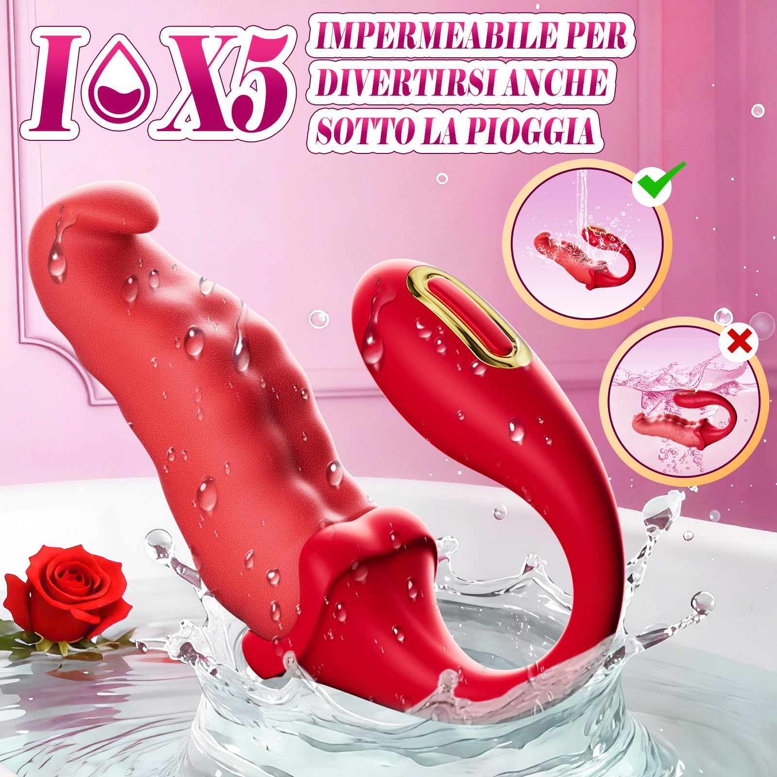 Dildo Vibratoreper Donna Professionale Sex Toys - Vibratoriper Donne Clotoride con Contorsione e Leccatura Profonda, Stimolatore Clitoride Femminile Sexy Toys Sessuali per Donna Punto G Squirting