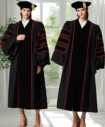 MyGradDay customized Unisex Deluxe Doctoral Tam Gown for Faculty Professor Doctoral Graduates PhD Regalia