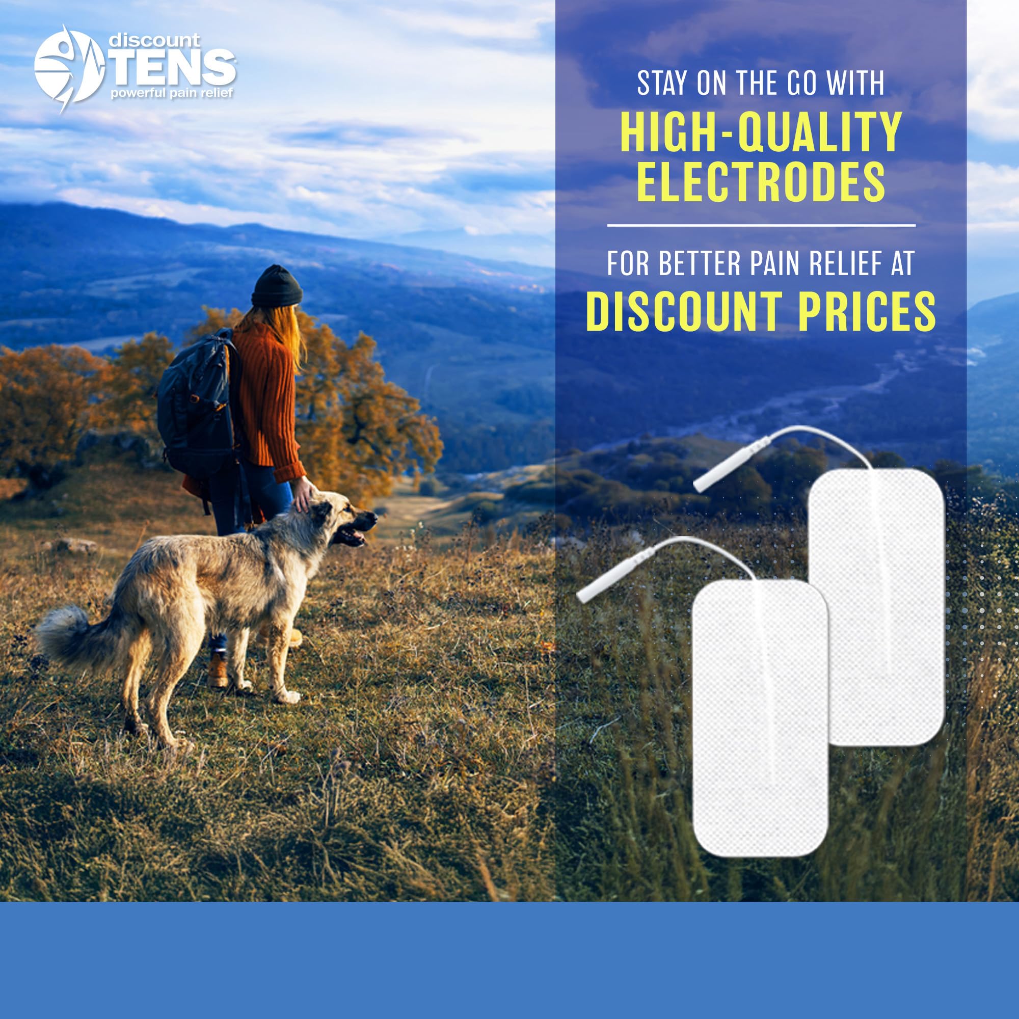 TENS-Elektroden, kabelgebundene Ersatzpads für TENS-Einheiten, 40 TENS-Elektroden (5,1 x 10,2 cm, 40 Stück) Discount TENS Marke