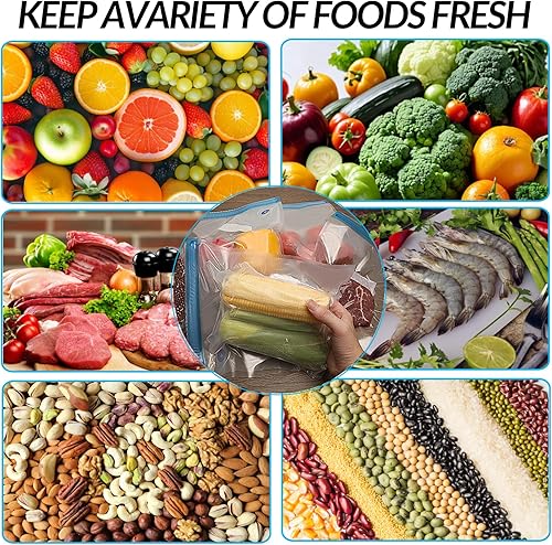 Miniatura 5 de Bolsas Sous Vide de 27 unidades, sin BPA, reutilizables, almacenamiento de alimentos de doble capa (13.5 x 10 pulgadas) para cocinar, almacenar