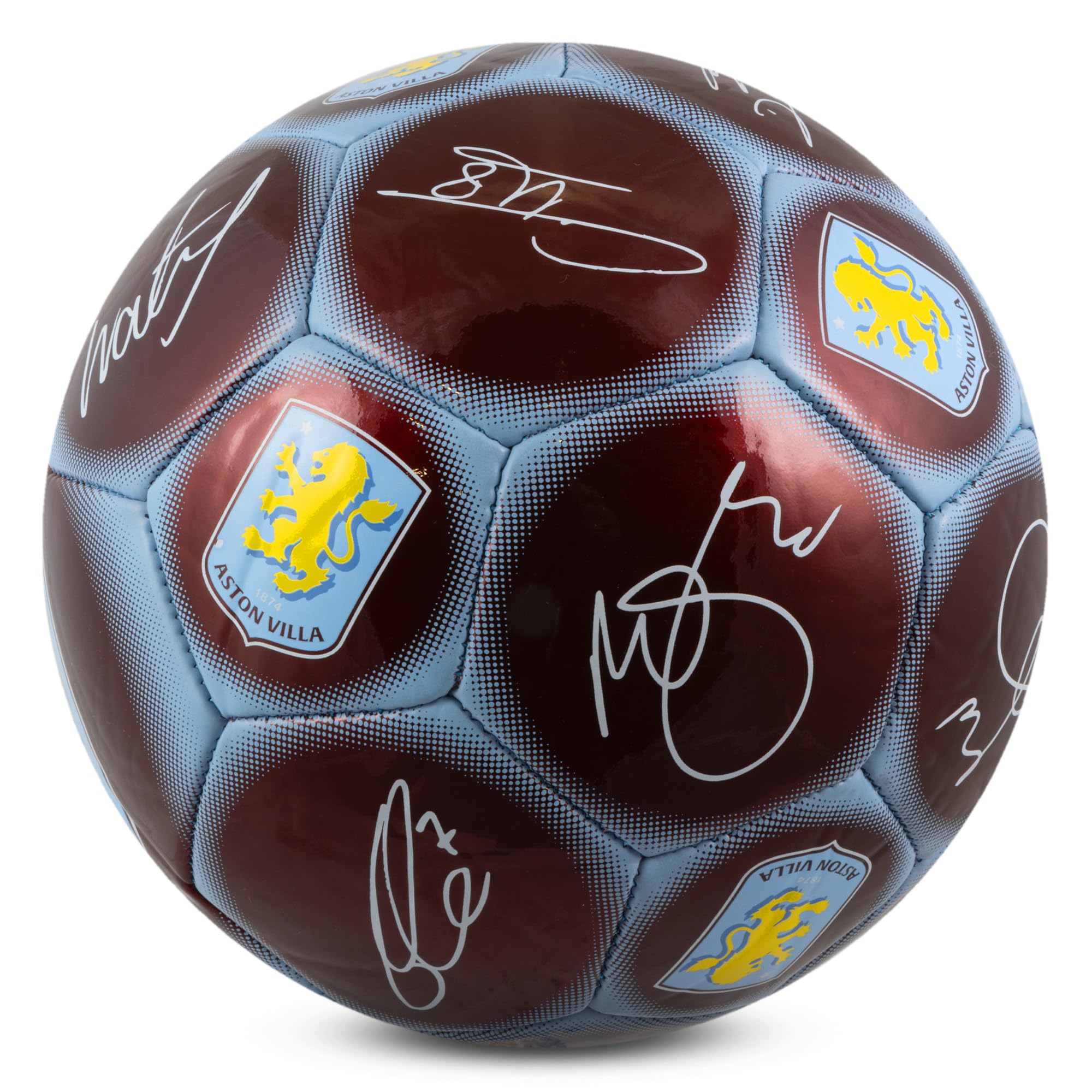 Hy-Pro Pallone da calcio con licenza ufficiale Aston Villa F.C., taglia 5, AVFC, allenamento, partita, merchandising, da collezione per bambini e adulti