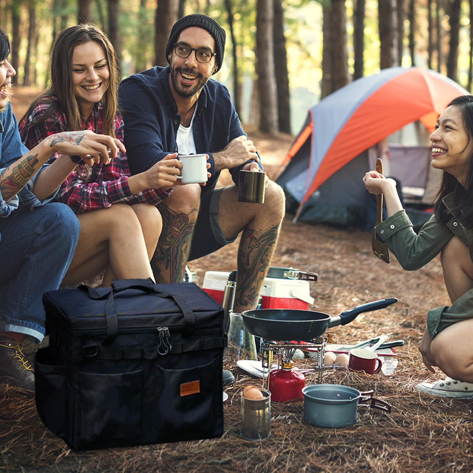 Borsa Da Campeggio Attrezzatura Outdoor Impermeabile Con Ganci | Borsa Di Stoccaggio Outdoor Con Ganci per Viaggio Avventura Picnic Attrezzi