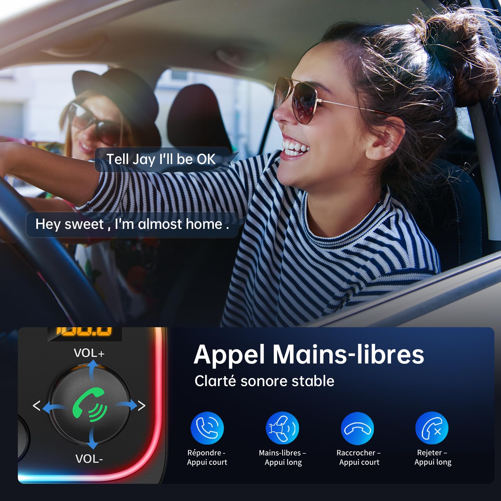 Syncwire Transmetteurs FM Bluetooth 5.4-54W PD&QC3.0 Chargeur de Voiture USB C [Charge Rapide] [Micros Doubles & Son Graves HiFi] [Interrupteur Lumineux] Récepteur Radio Appel en Mains-Libres