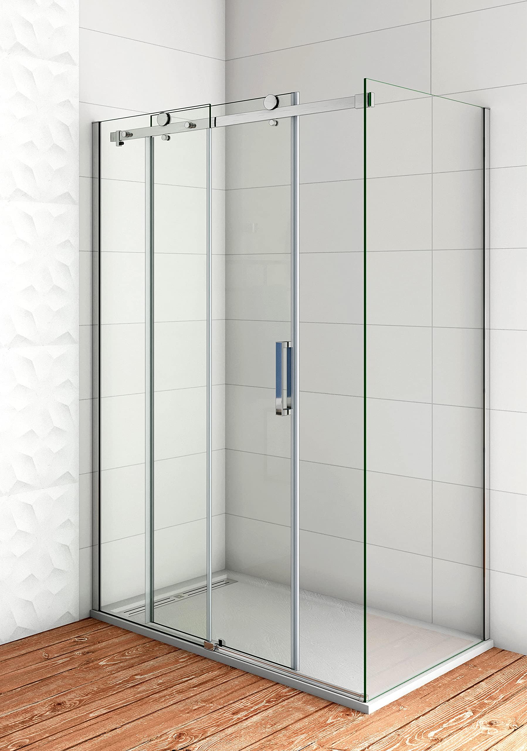 Aica Duschkabine 120x80 Cm Mit Duschtasse – Klarglas, Mattgrauer Rahmen, Beidseitig Montierbar