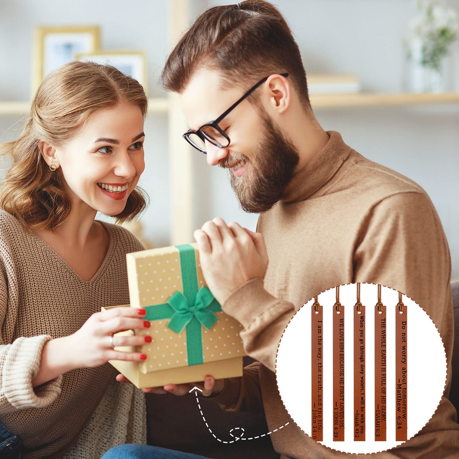 10 Stück christliches Leder-Lesezeichen, Bibel-Lesezeichen, handgefertigt, echtes Leder, Lesezeichen, Bibelversen, christliches Geschenk für Männer und Frauen, Buchlesen, Bücherwurm, Buchliebhaber,
