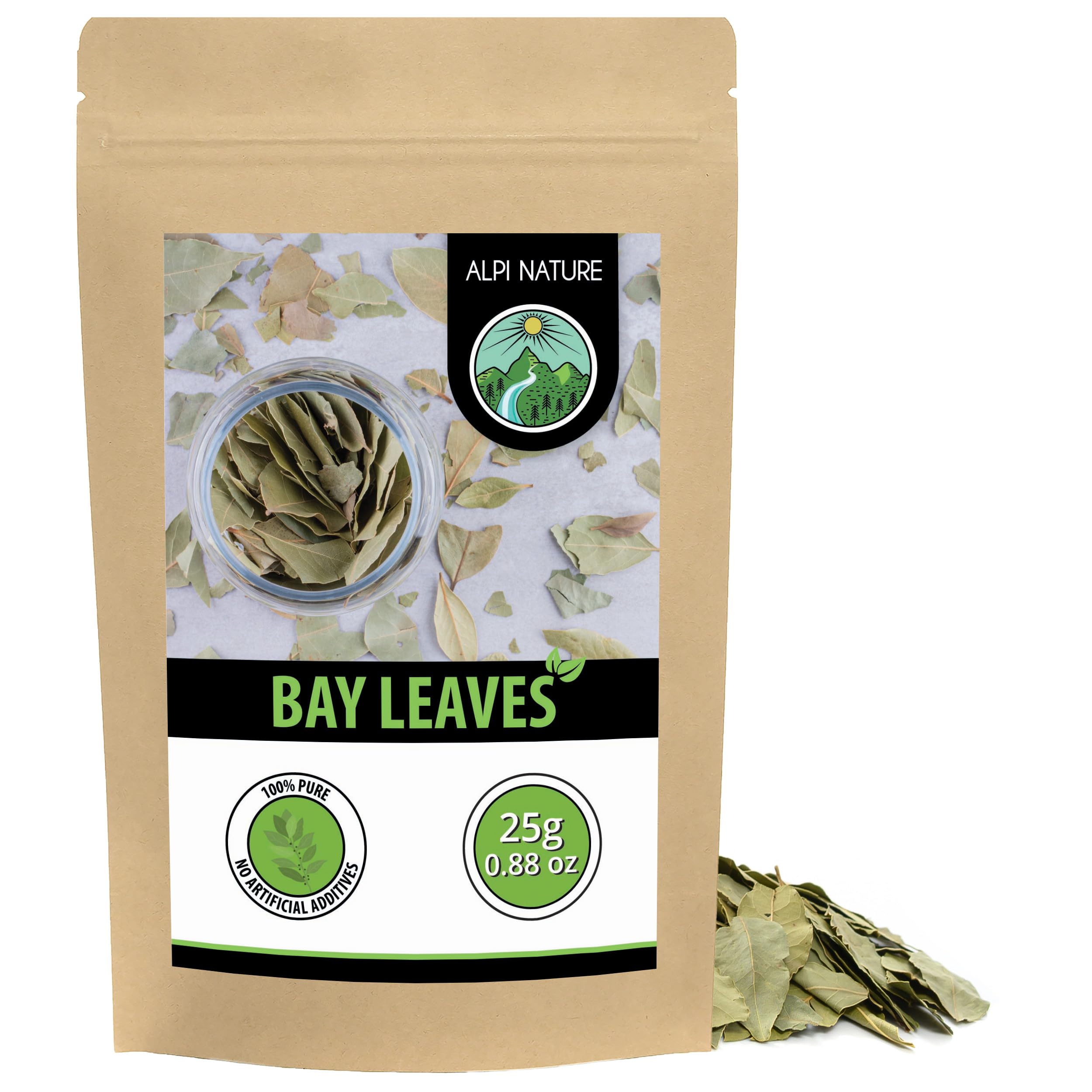 Alpi Nature Bay Leaves 25g 0.88 oz, Dried Whole Leaves, Bay Leaf Spice for Cooking