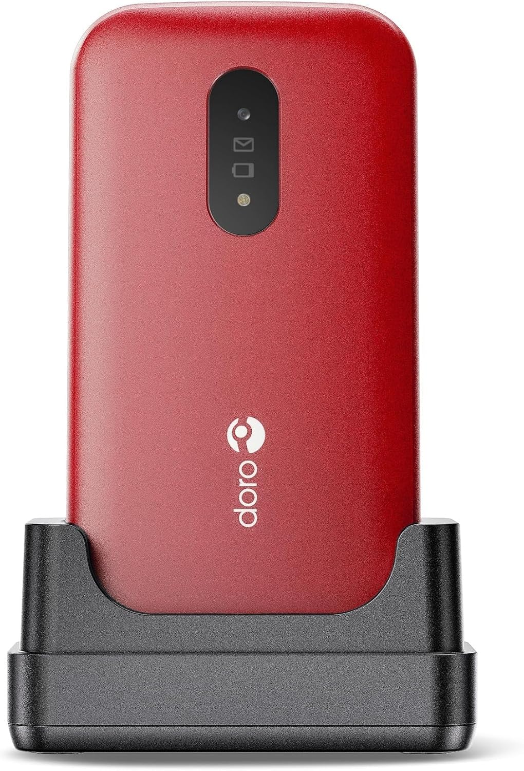 Doro 2820 4G (Clapet Avec Socle de Charge) Rouge/Blanc