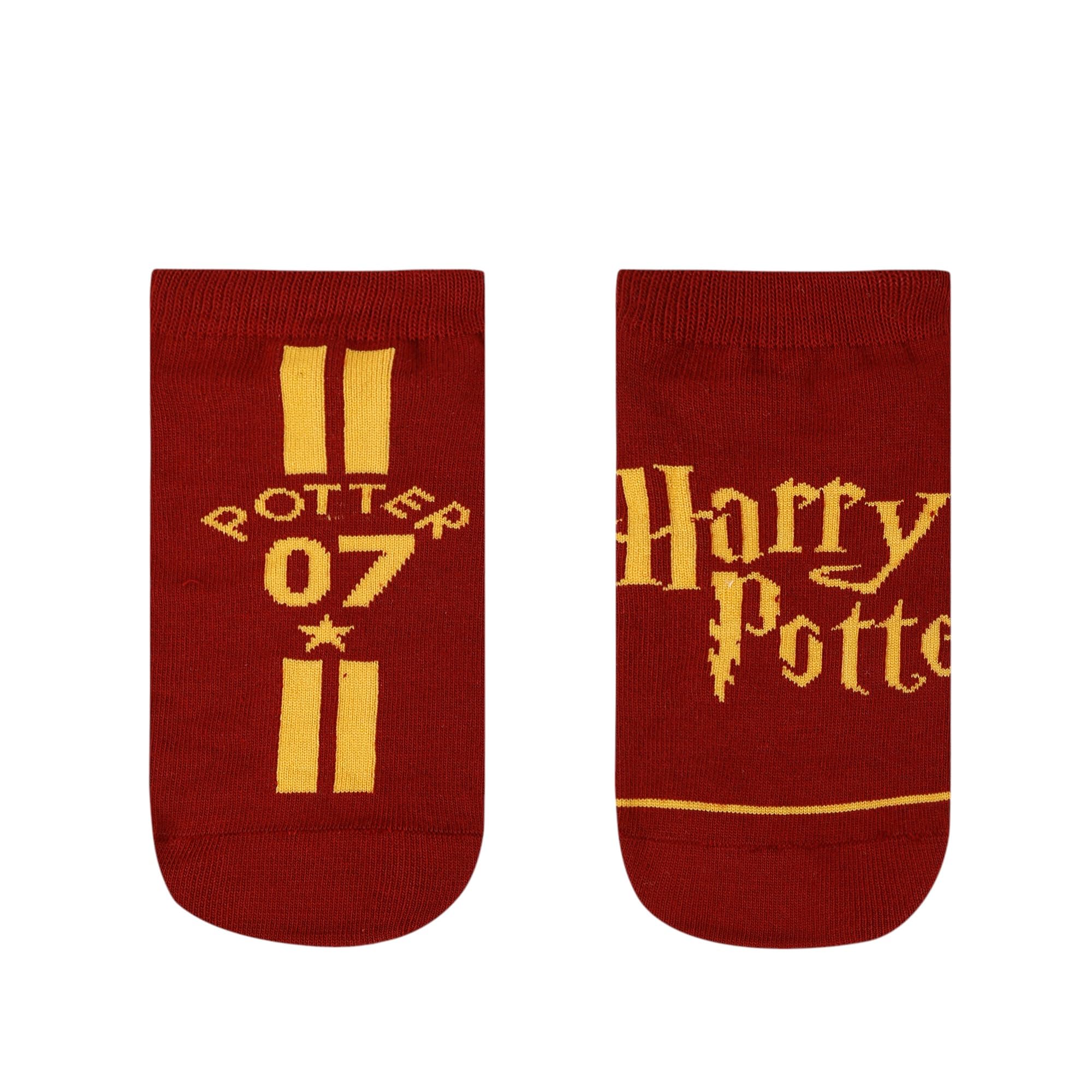 SocksXpress Harry Potter Potter 07 & Harry Potter Logo Lowcut Socks for Women | Made with Cotton and Spandex Lowcut Ankle socks for women (Pack of 2)- Maroon