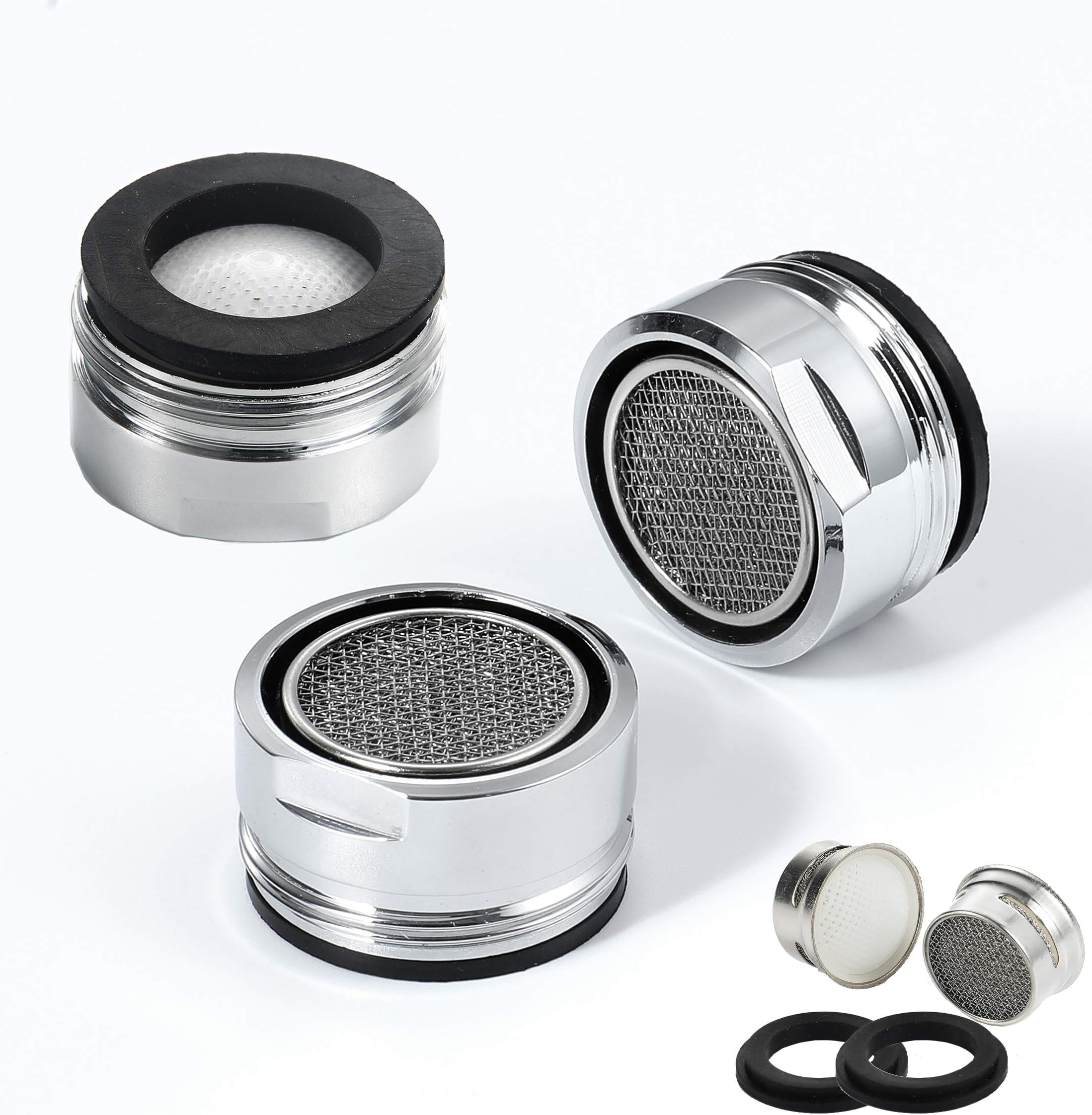 Kitchen Faucet Aerator Flow Retrictor Insert Faucet Aerators with Brass Shell, Replacement Parts for Spout, 3 Pack, Standard Size, AR80-3P