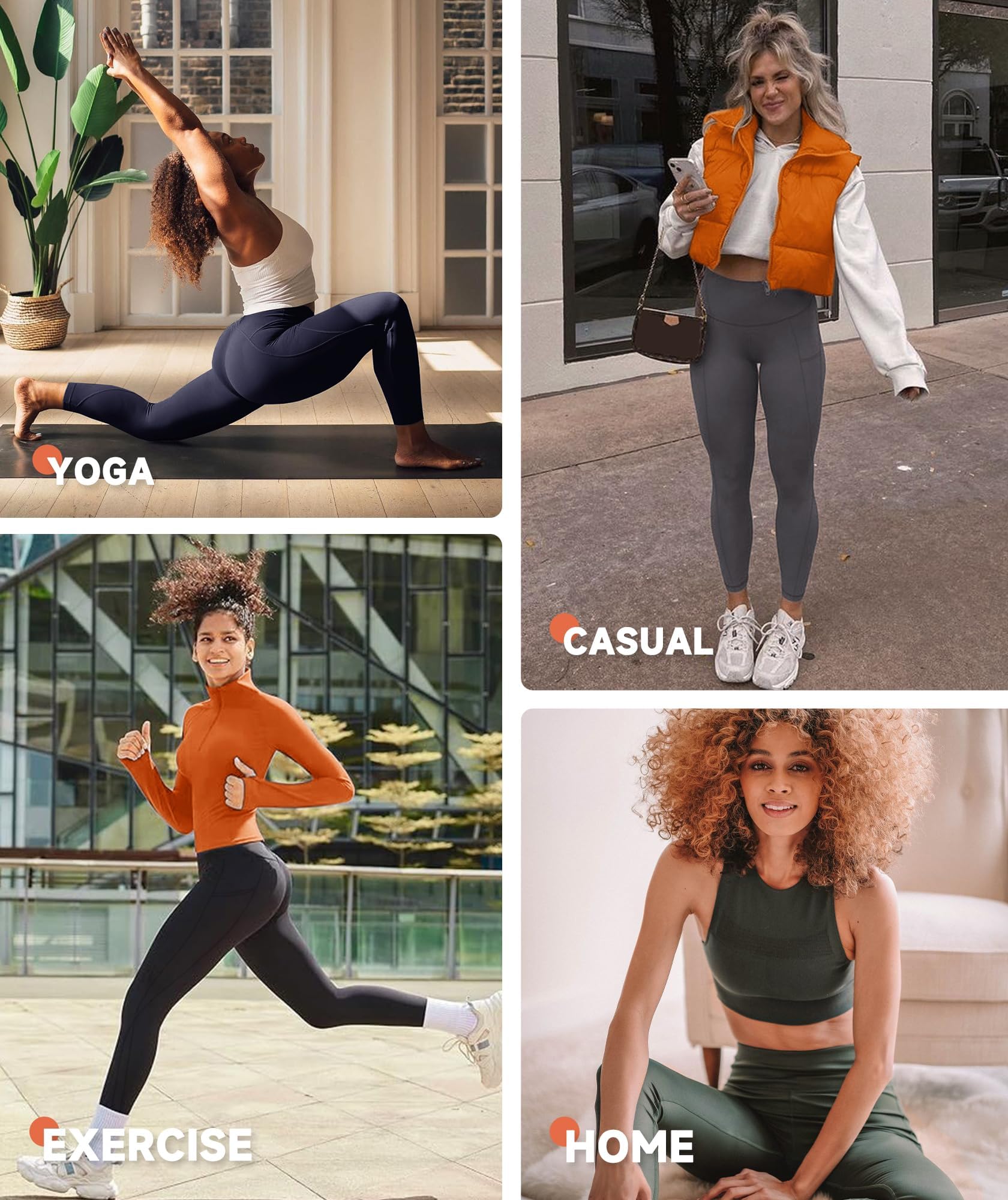 GAYHAY High Waist Yoga Pants with Pockets, Leggings for Women Tummy Control Compression Workout Leggings for Women