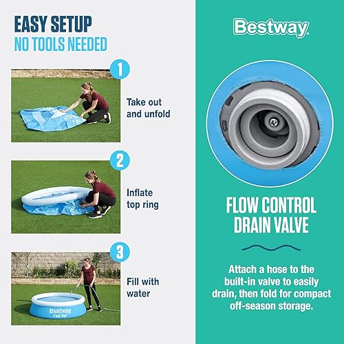 Miniatura 30 de Fast Set 10 'X 30" Set de alberca para piso Azul,Mimbre gris,https:/ www.Yaxa/dp/undefined