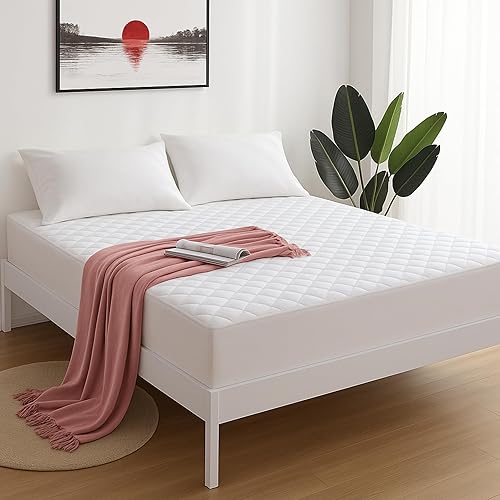 Miniatura 2 de Protector de colchón impermeable tamaño California King, con bolsillos elásticos de 18 pulgadas de profundidad, suave, transpirable, silencioso,