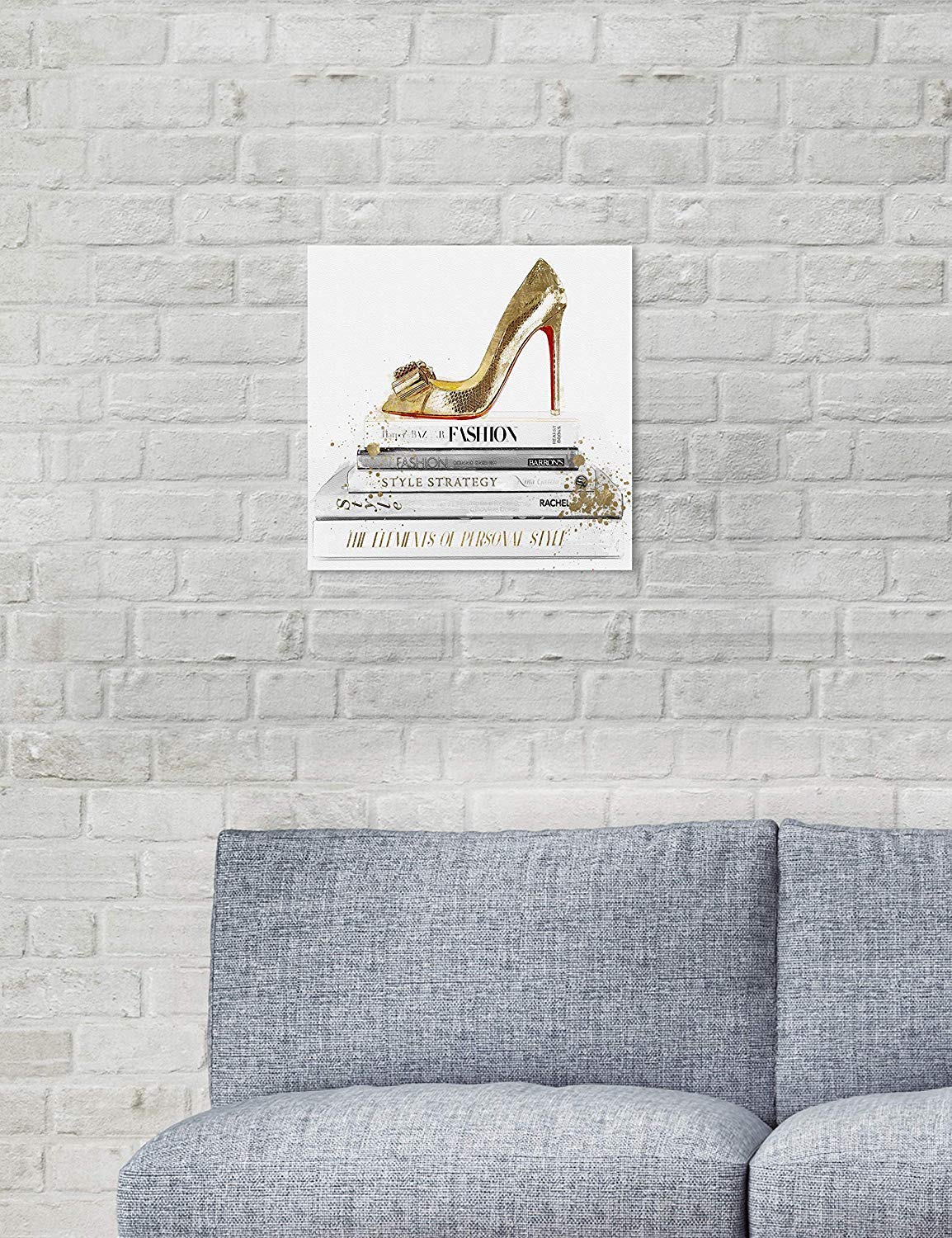 Amazon.com: Oliver Gal 'Gold Shoe and Red Sole' The Fashion Wall