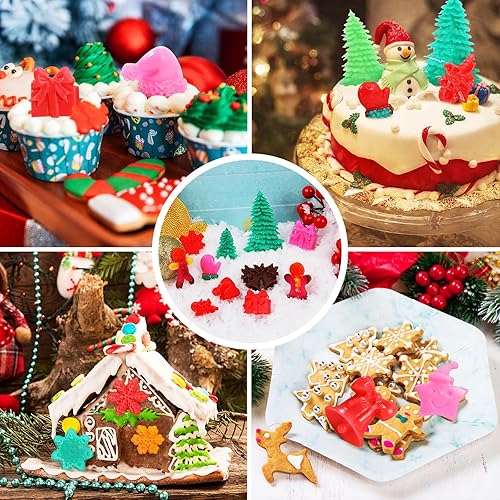 Miniatura 6 de Moldes de silicona para fondant de Navidad, lindo árbol de Navidad, Papá Noel, oso amoroso, alce, muñeco de nieve, invierno, congelado, fiesta,