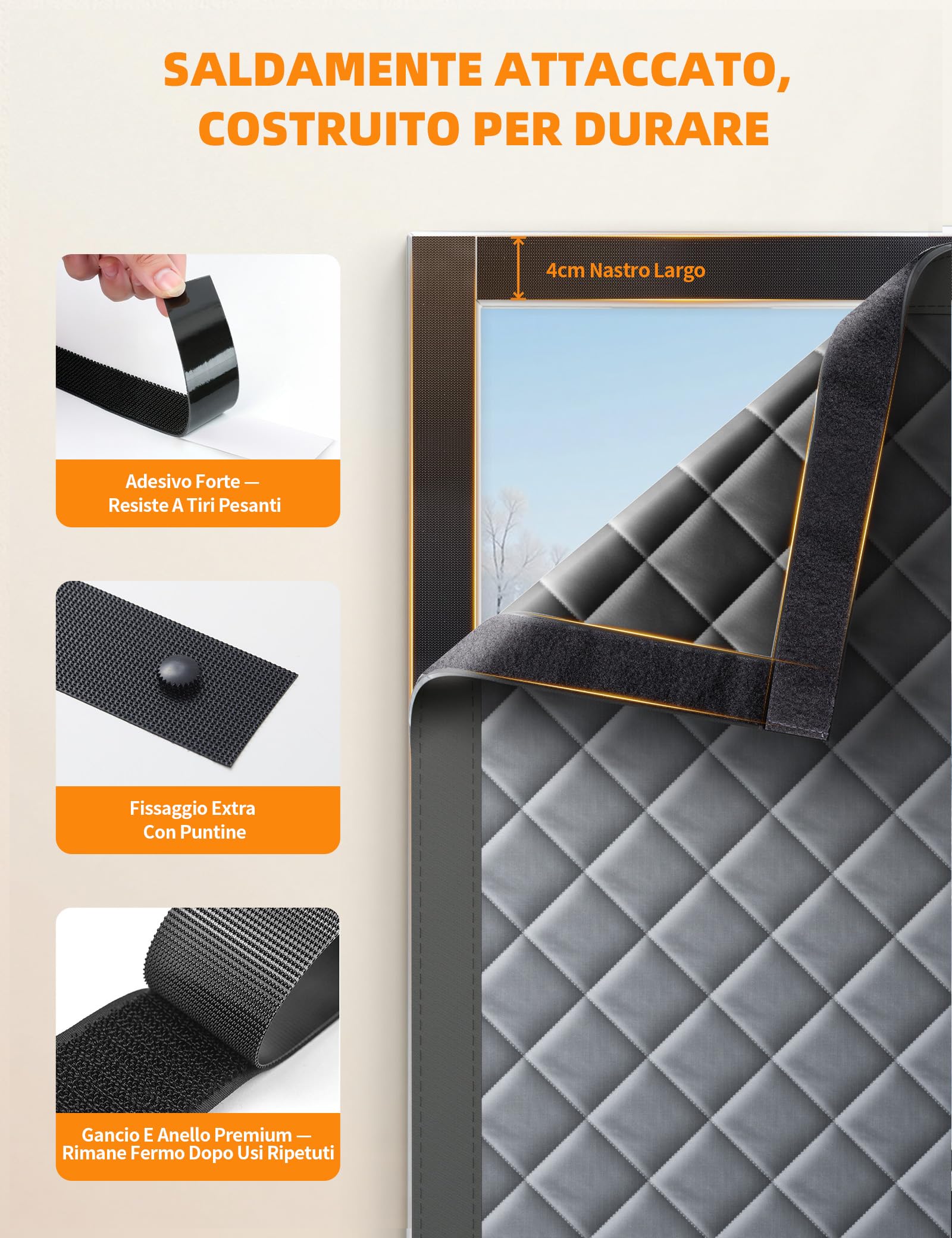 Kit di Isolamento per Finestre 120×160CM, Isolante Termico Riutilizzabile, Copertura Impermeabile Anti-Spifferi per Casa e Camera da Letto e Cantina