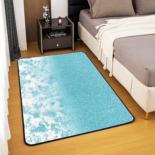 Miniatura 4 de Alfombra para sala de estar de niños con estampado de purpurina (sin purpurina), alfombra decorativa moderna y rugosa para interiores de mármol