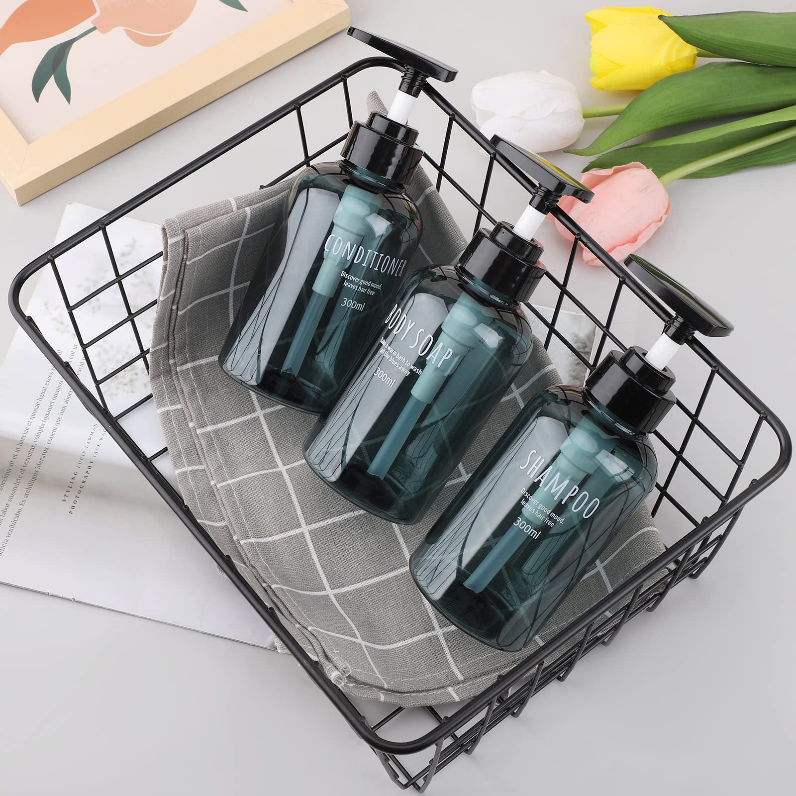 Amazon.co.jp: Segbeauty シャンプーボトル ディスペンサー 水色 300ml