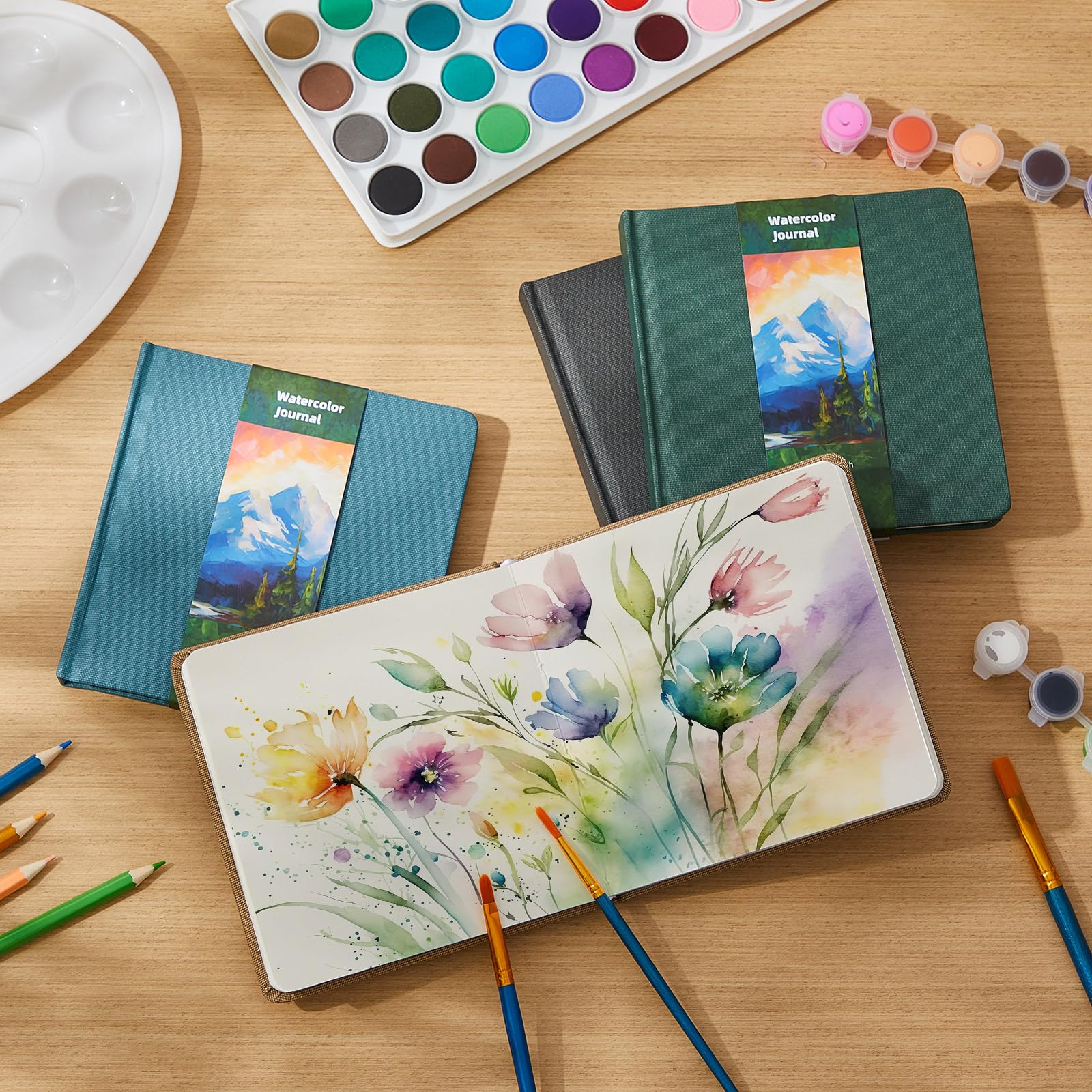 Mooliwe 4 Pcs Watercolor Paper Sketchbook 5.5