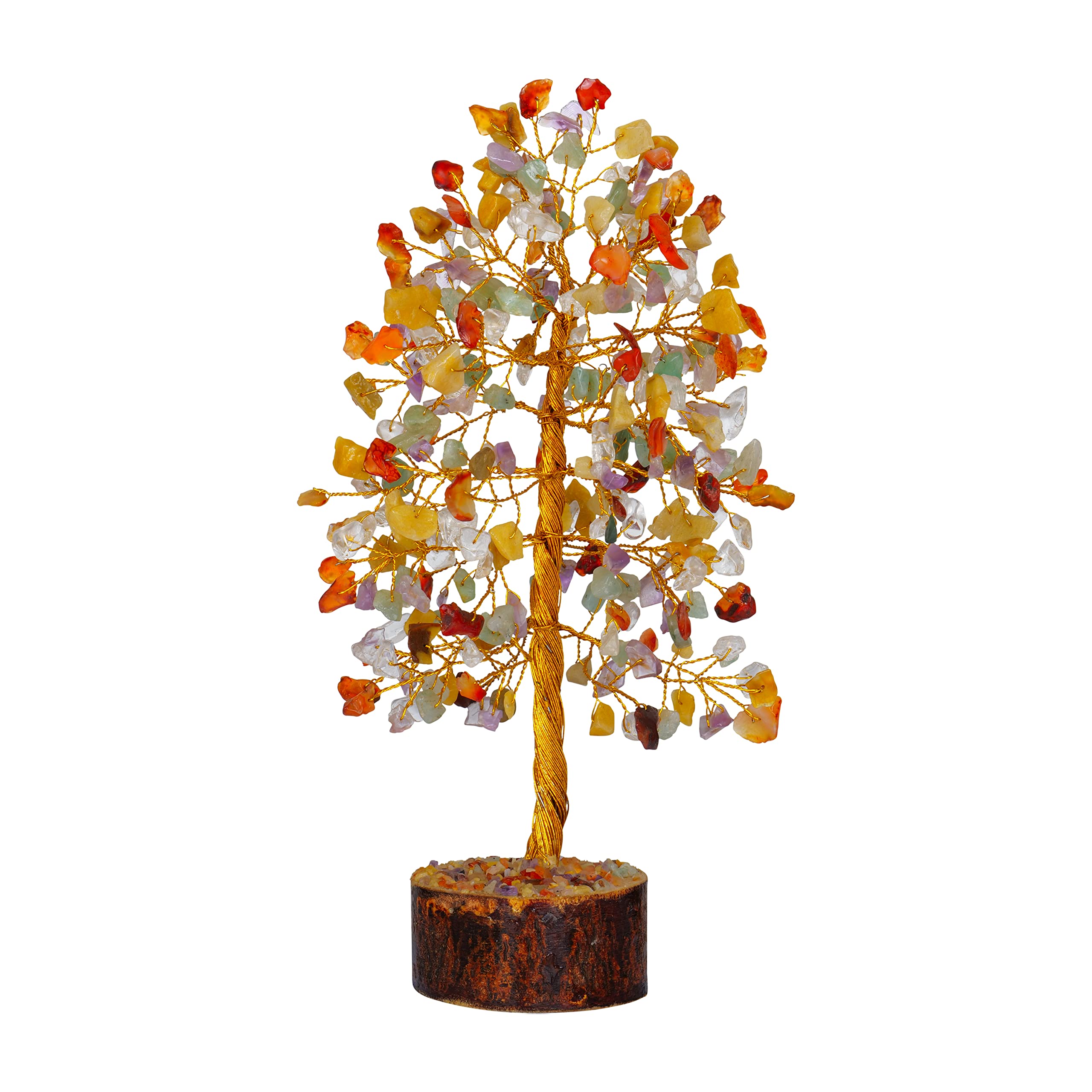 Mix Chakra crystal tree, crystals and gemstones tree of life artificial bonsai crystal tree, decorative home accessories, house warming gifts new home, gifts for women birthday unique, 10 inch