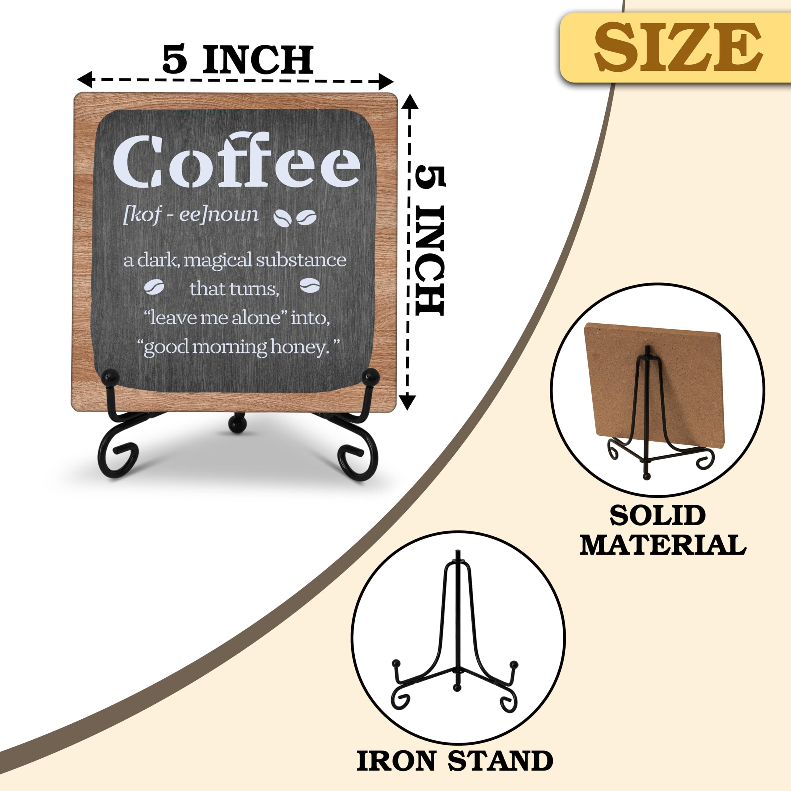 Holzkistenschild „Cafecito Y Chisme“ – 13x13 Cm, Lustige Kaffee-Deko Für Küche & Büro