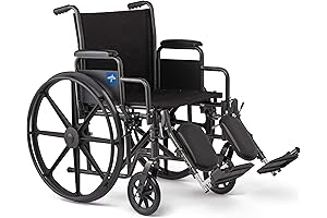 Medline Heavy Duty Steel Wheelchair with Flip-Back Desk Arms for Comfort and Convenience