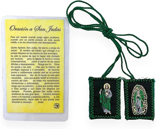 Miniatura 2 de San Judas Tadeo Tarjeta de Oración con Escapulario San Judas San Judas Juego de 2 piezas de Escapulario Español