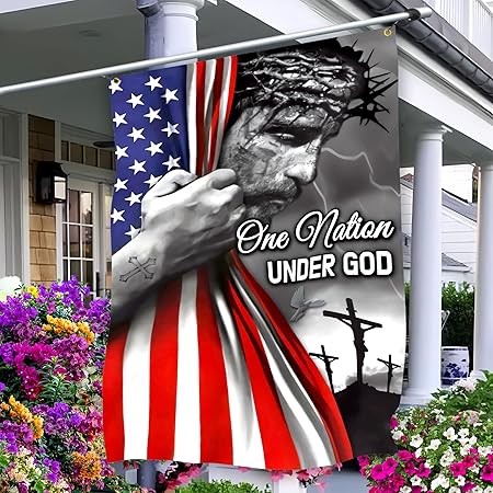 Amazon.com : Auoltior One Nation Under God Flag Christian American