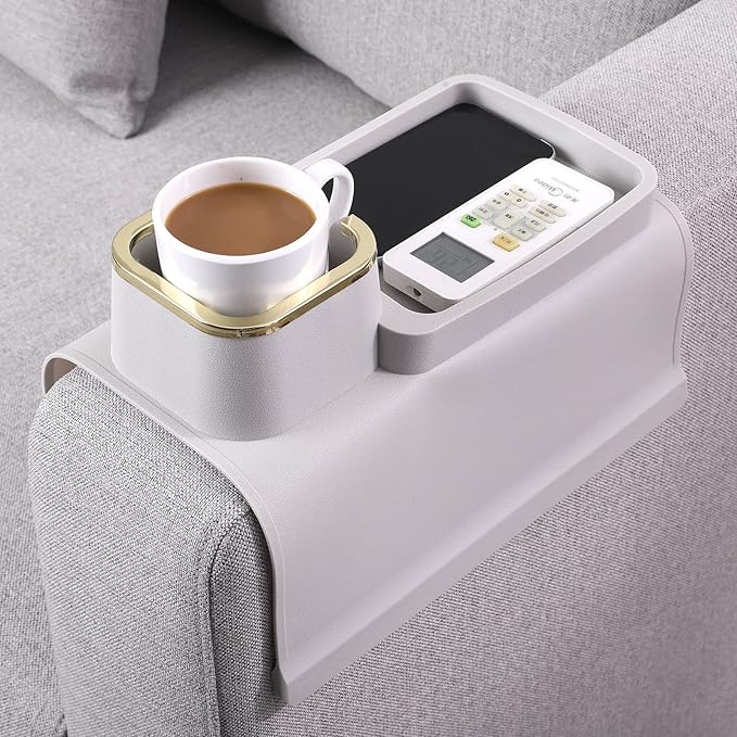 HMASYO Couch Cup Holder Tray Silicone Couch Armrest Tray
