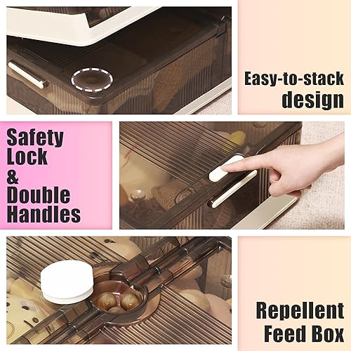 Miniatura 3 de VZIUDYN Contenedores grandes de almacenamiento debajo de la cama, paquete de 2 unidades, 49L 1 paquete, contenedores de plástico apilables debajo de