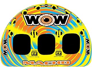 Wow Sports – Macho Combo Towable Tube for Boating – Multiple Riding Positions – 1-2 Person 340 lbs Capacity - Inflatable B...