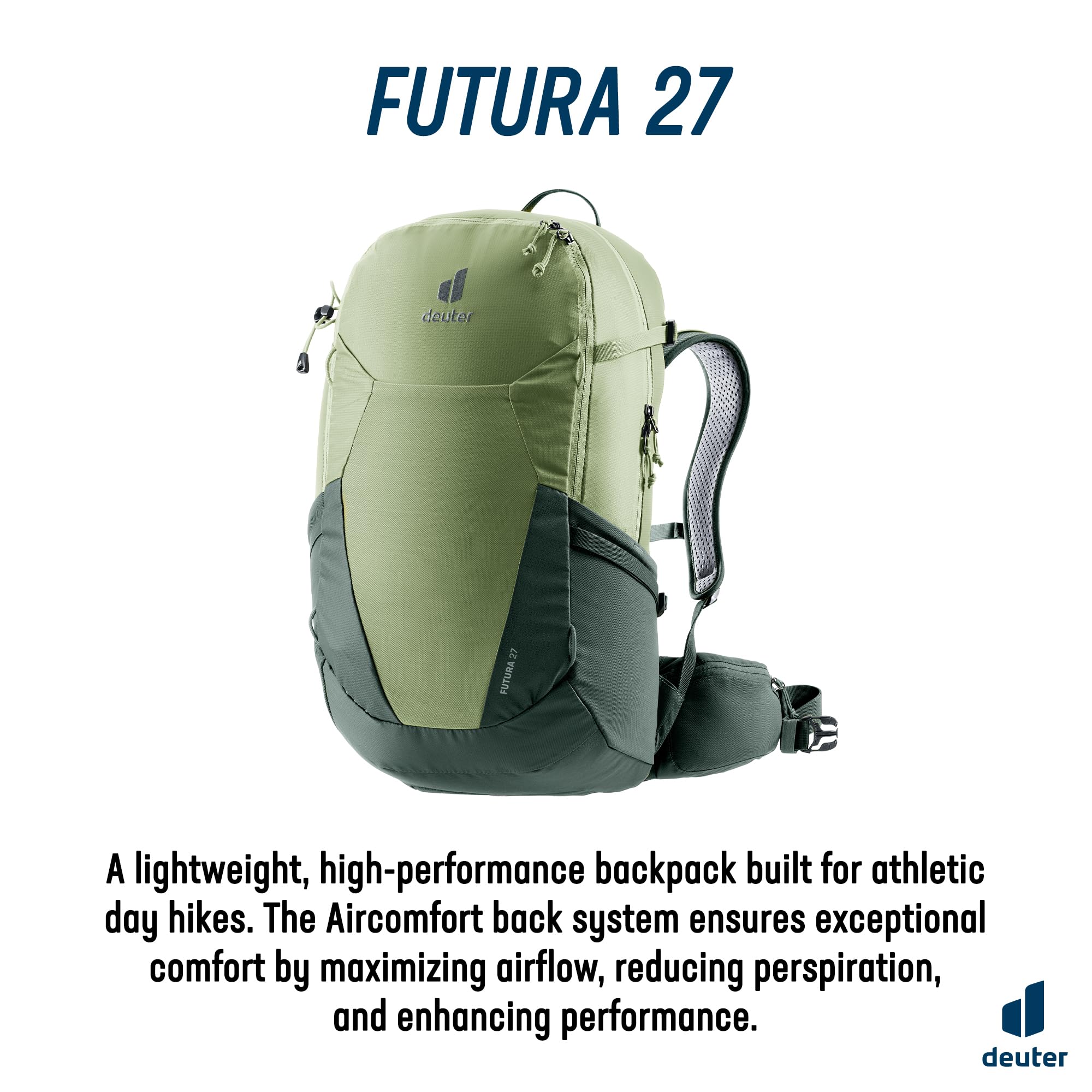 Deuter Plecak turystyczny Futura 27 męski (1 sztuk), Grove-ivy, 27L, Minimalistyczny