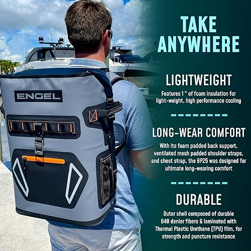 Miniatura 6 de Engel BP25 - Enfriador de mochila de alto rendimiento de 25 cuartos de galón