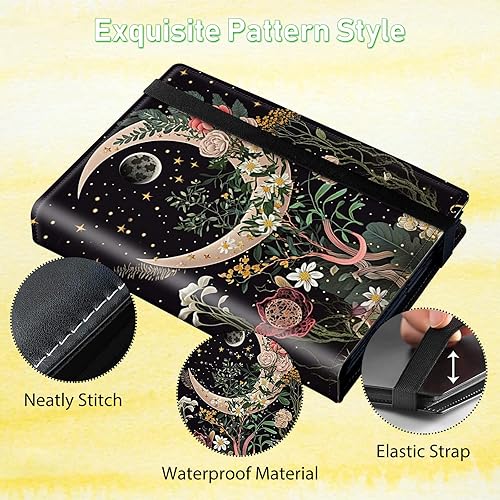 Miniatura 4 de Carpeta para tarjetas Moon Floral 4 bolsillos, 320 ranuras para tarjetas, piel sintética