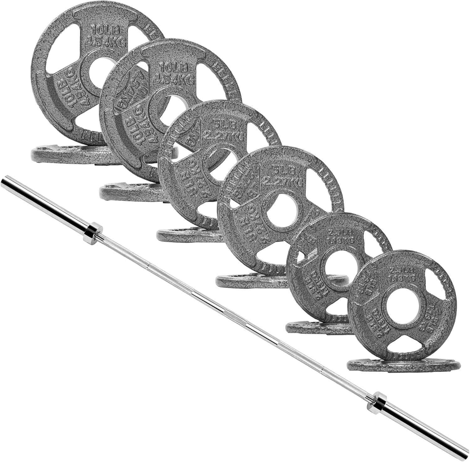 Signature Fitness 2-Inch Cast Iron Barbell Sets