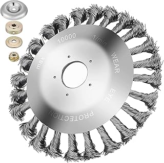 KEMOO 6" Knotted Wire Grass Trimmer Cutter Head Joint Twist Knot Steel Wire Wheel Garden Weed Brush for Lawn Mower String Trimmers Grass Weed Trimmer Brushcutter Attachment Rotating Replacement