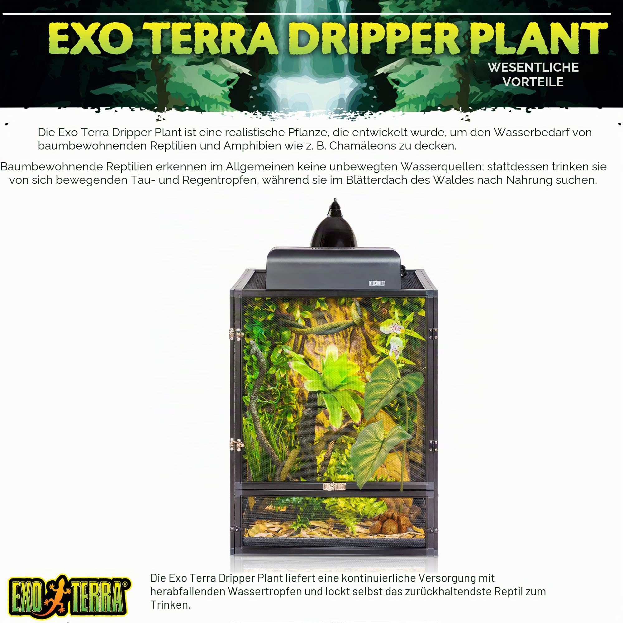 Exo Terra Dripper Plant Tropfbewässerungssystem mit Pumpe groß L