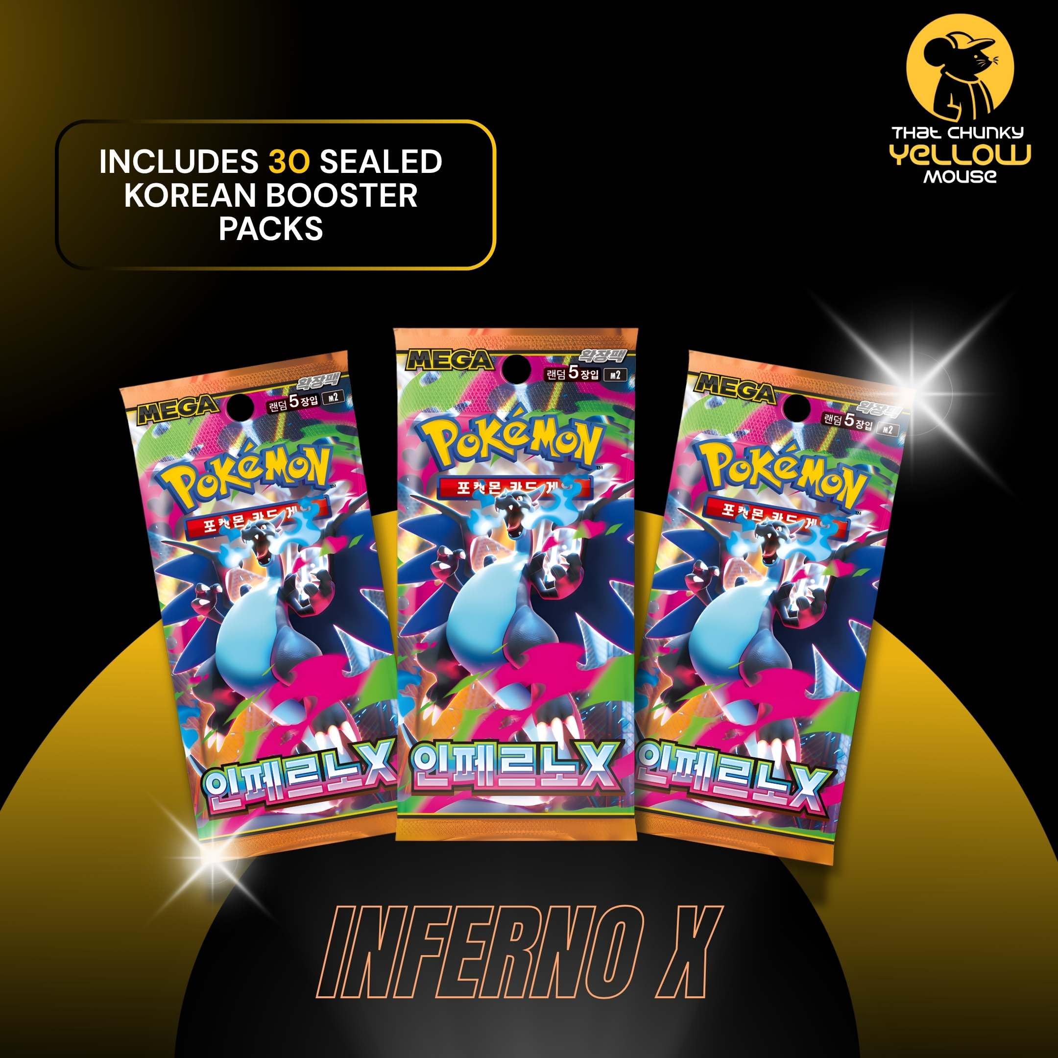 Korean Phantasmal Flames Inferno X Korean Booster Box | TCYM Authentifiziert | Pokemon Phantasmal Flames | Mega Evolution Pokemon Korean Booster Box | 30 Booster Packs That Mouse Fashion