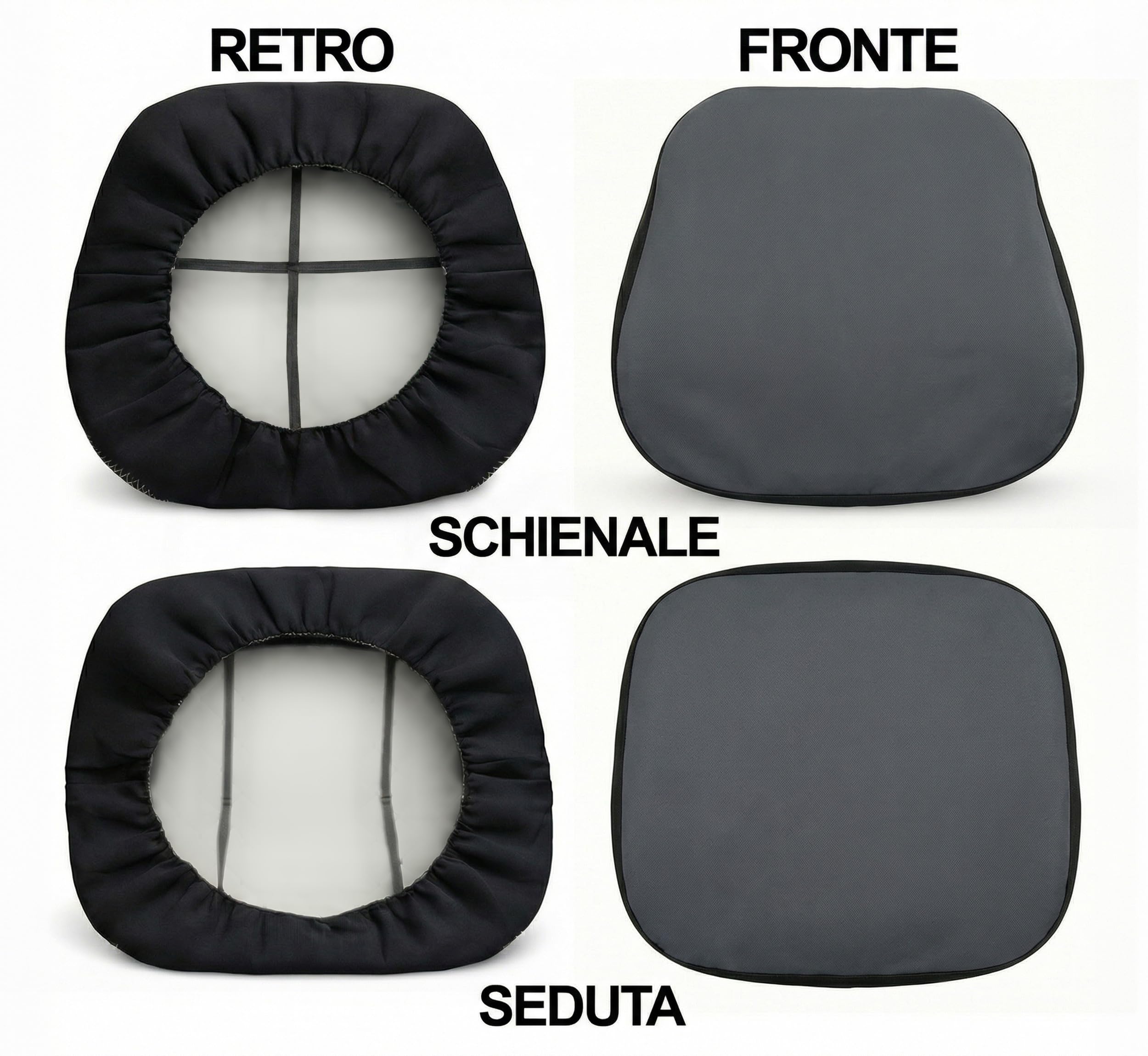 Auto Accessori Lupex - LS32 Housse de siège tracteur universelle - Assise et dossier en PU matelassée, coutures renforcées, protection et confort pour sièges agricoles (tissu gris) - 4