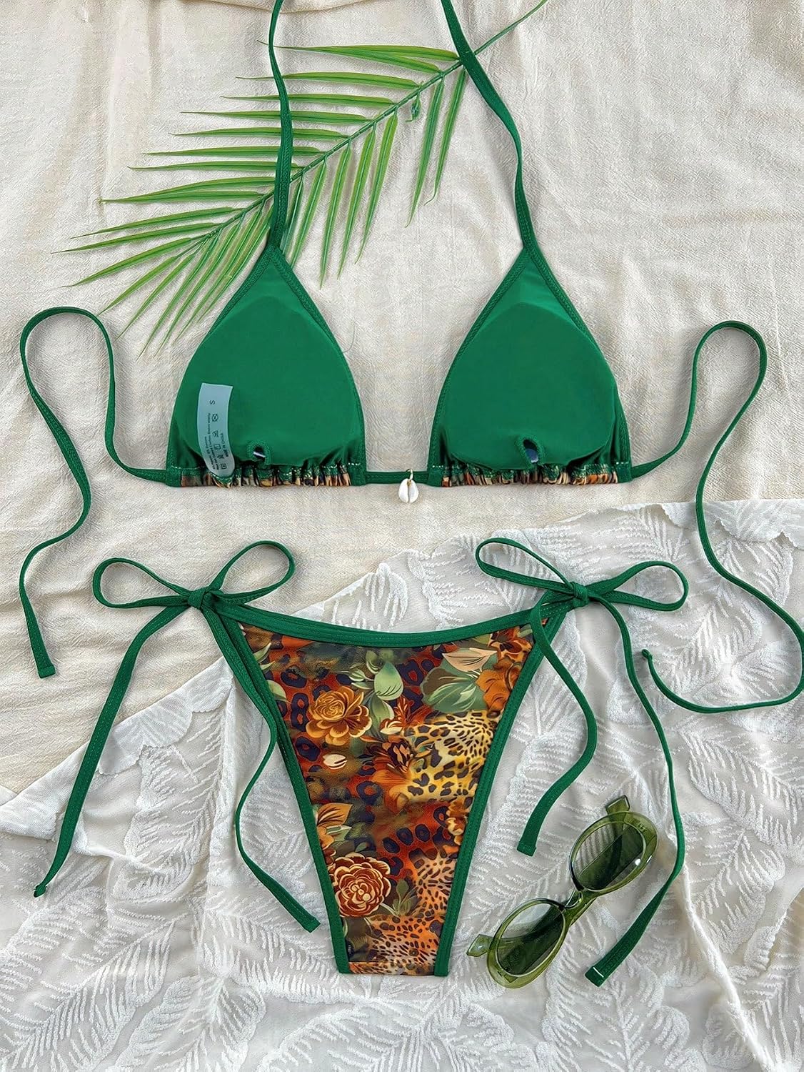 BYFINECANY Women's Floral Printed Bathing Suit Halter Paisley Summer Swimsuit Bikinis Set