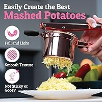 Vista 6 de PriorityChef - Prensa de papas grande de 15 onzas, de acero inoxidable resistente, herramienta de cocina, prensa y triturado para un puré de papas
