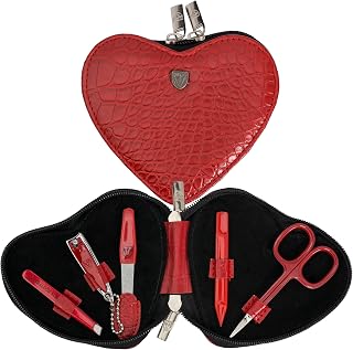 3 Swords Germany - Brand Quality 5 Piece Manicure Pedicure kit Set for Kids - Children - Toddlers with Special Scissors (Round tip) Fashion Leather case in Gift Box, Made by 3 Swords (03751)