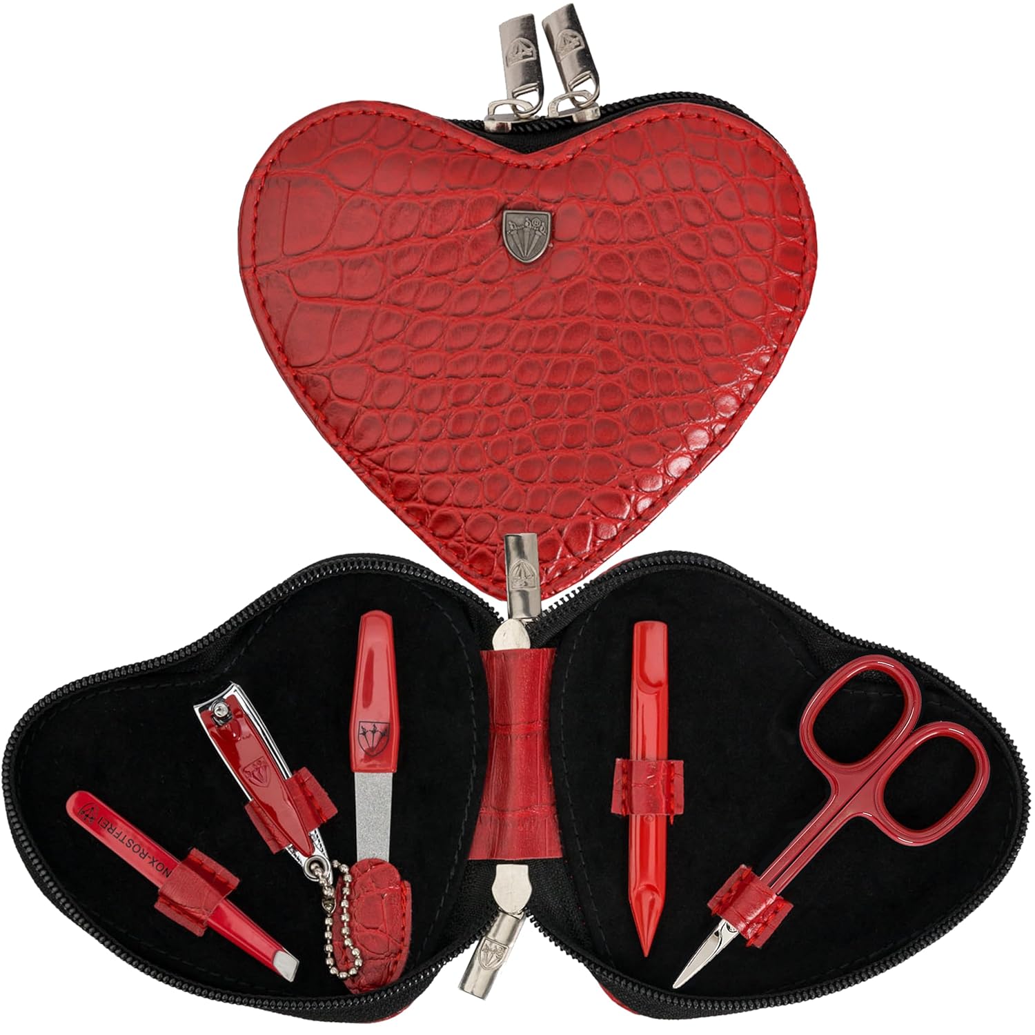 3 Swords Germany – Brand Quality 5 Piece Manicure Pedicure kit Set for Kids – Children – Toddlers with Special Scissors (Round tip) Fashion Leather case in Gift Box, Made by 3 Swords (03751)