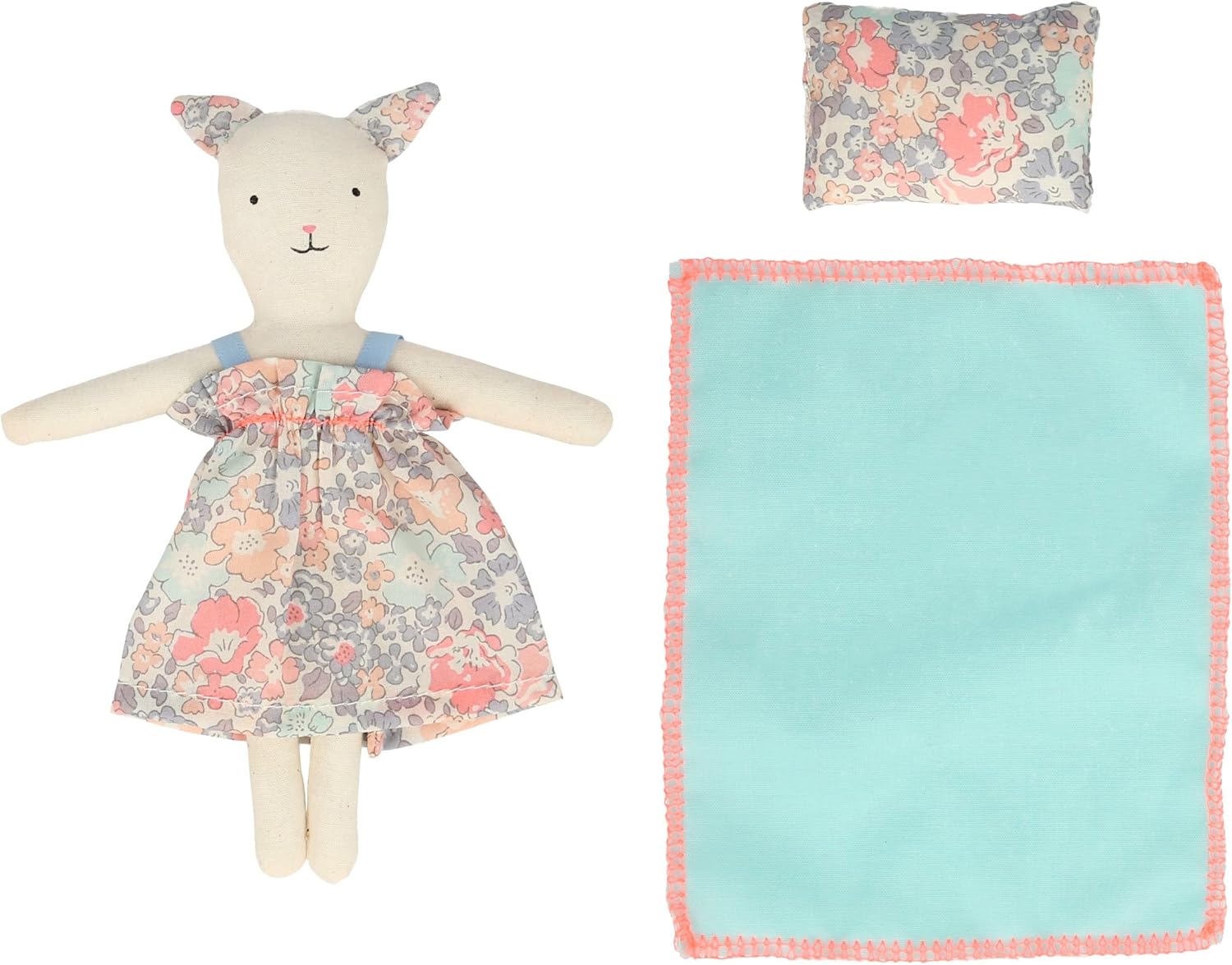 Meri Meri Floral Kitty Mini Suitcase Doll (Pack of 1)