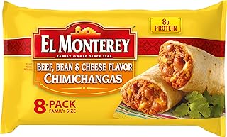 El Monterey Beef, Bean and Cheese flavor Chimichangas, 8 Ct