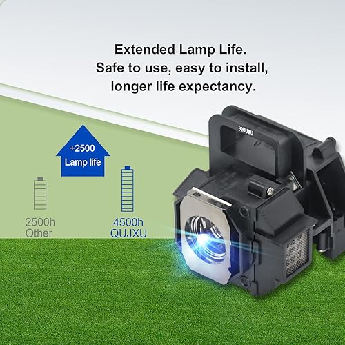 Miniatura 3 de QUJXU Lámpara de proyector ELPLP49 para Epson V13H010L49 powerLite Home Cinema 8350 8345 8500ub 8700ub 8100 6100 6500ub reemplazo proyector lámpara