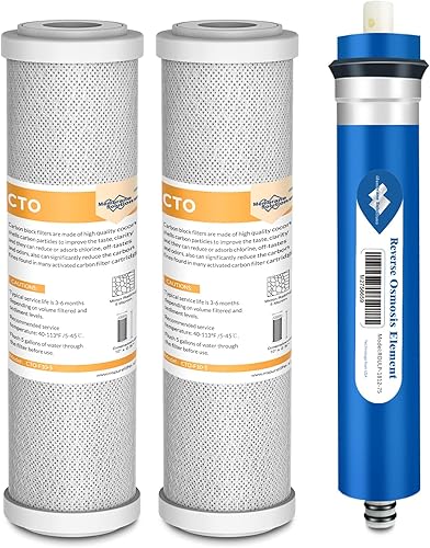 Membrane Solutions Paquete combinado de 75 filtros de repuesto GPD FX12P y FX12M para sistema GE GXRM10RBL GXRM10G RO, membrana de ósmosis inversa y