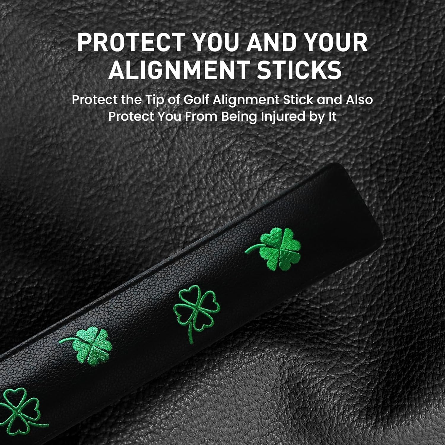 Premium Leather Golf Alignment Stick Cover Case Holder Value Pack - Image 4