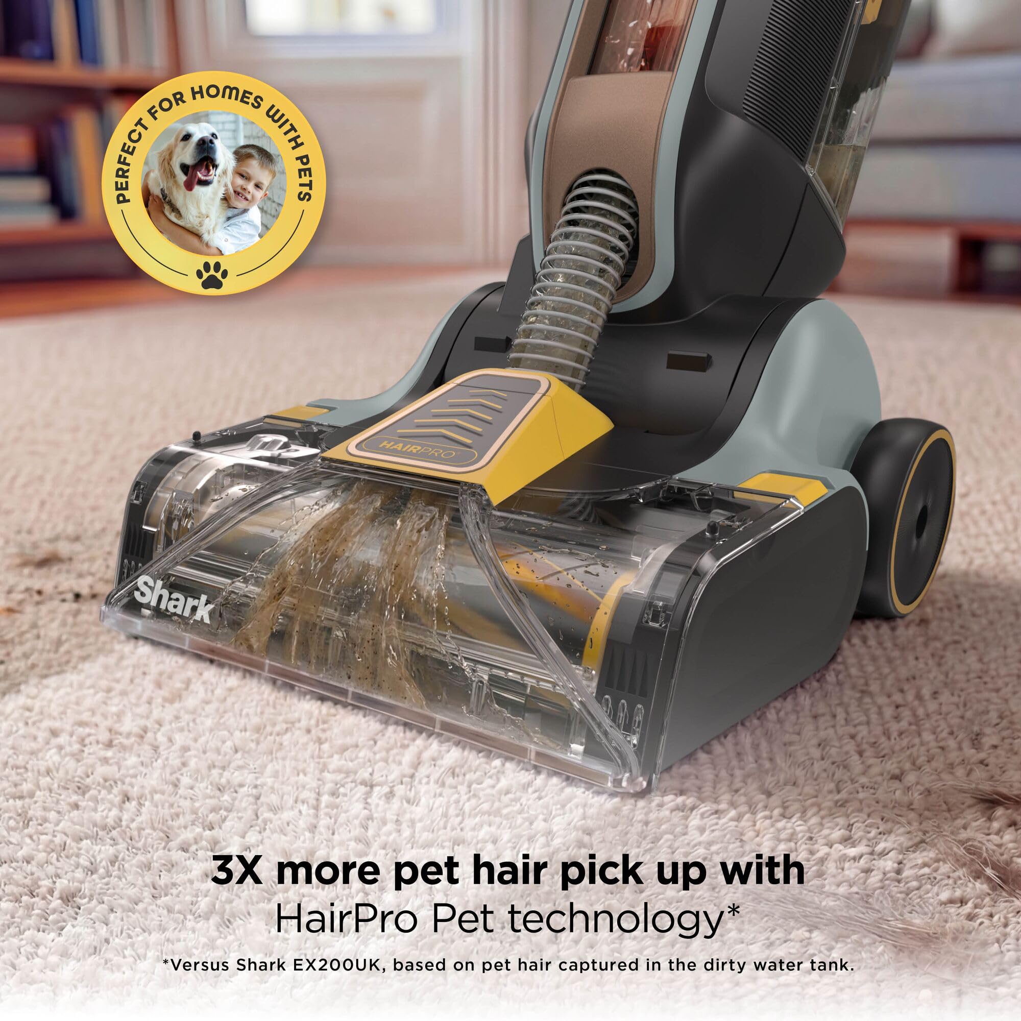 Shark CarpetForce - Limpiador de alfombras ultra vertical con HairPro